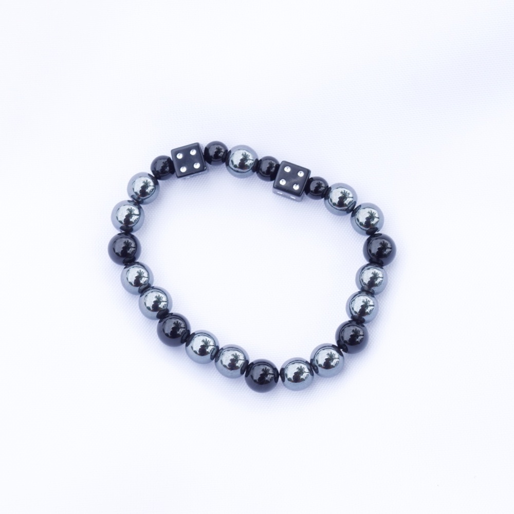 DOUBLE-UP HEMATITE Beaded Bracelet